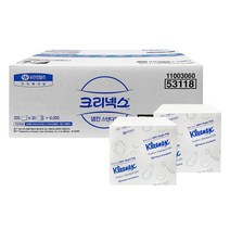 크리넥스 53118 냅킨 프리미엄 (1겹) 200매 30밴드 한박스, 30팩, 화이트
