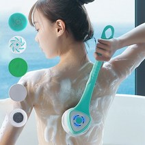 Zeresi 실리콘 전동 바디 브러쉬 5개 브러쉬 탈부착 가능 세트, 자주색, 자주색