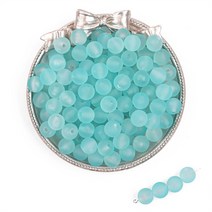 [루앤블리] 프로스트 유리비즈 반투명 유리비즈 안개비즈 마스크 스트랩 반지 팔찌 목걸이 만들기 DIY, 8mm(30g 약 120개), 하늘