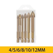 56pcs 세트 초경합금 크로스 육각 타일 유리 세라믹 드릴 비트 세트 벽에 대한 효율적인 범용 드릴링 도구 구멍 오프너, 4-5-6-8-10-12mm