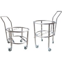 소쿠리 운반카 냄비 이동 받침대 원형 육수통 학교, 손잡이가 있는 두꺼워진 높은 직경 40cm