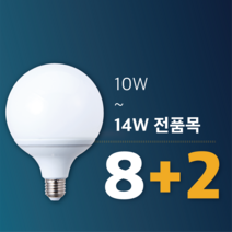 [볼전구20w] 삼영전기 LED 볼 전구, 8+2팩, 전구색(노란빛), [1등급]12W-롱타입