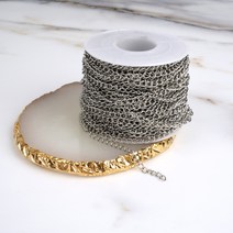 아유디 은줄 스테인리스체인 롤단위 1 롤 25m 체인 DIY 쥬얼리 목걸이 팔찌 만들기 3mm