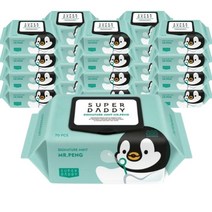 NEW 시그니처 미스터펭 아기물티슈 민트 70매 20팩 (70g), 슈퍼대디 시그니처77 캡형 70매