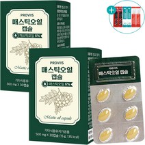 매스틱 오일 그리스 키오스 매스틱검 메스틱 올리브유 30캡슐, 2개