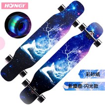 컴플릿 댄싱 롱보드 4륜 스케이트 보드, 새로운 엘크 플래시 휠[스프레이 + 방어구]