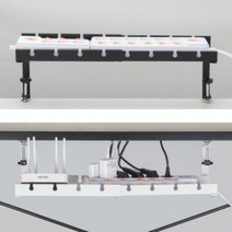 무타공 블랙 화이트 멀티탭 정리함 보관함 6구 8구 10구 12구 책상 트레이 거치대 큰 콘센트 전선 고정 선정리 코드 걸이 검은색 케이블 수납함 전기선 정리 멀티텝 정리대 선반, 화이트 멀티탭 정리대