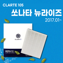 쏘나타 뉴라이즈 (2017.01~) 에어컨필터/히터필터 헤파 클라떼 캐빈필터 CLARTE105 [초미세먼지 99.97% 제거/냄새 제거/유해균 차단], Version1. 냄새 제거