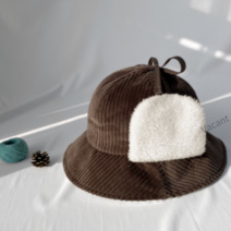 군밤 귀달이 모자 겨울 뽀글이 방한 귀도리 귀마개 귀덮는 귀달린 털 버킷햇 국산