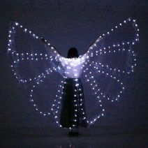 밸리 댄스 공연 소품 여성 액세서리 DJ LED 날개 조명 의상 나비 팬 모양 너슬 부채