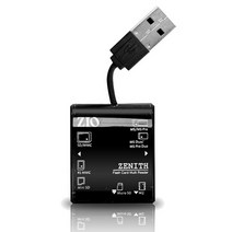 ZIO Zenith 메모리 카드 리더기 45in1 USB2.0 미니, 블랙