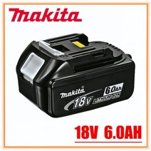 Makita-100% 정품 충전식 전동 공구 배터리 LED 리튬 이온 교체 LXT BL1860B BL1860 BL1850 18V 6.0ah