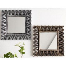 인테리어 포인트 소품 장식용 거울 거실 세련된 미러, 종류_B(스톤) 실버, 상세페이지 참조