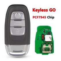 XNRKEY 3/4 버튼 스마트 원격 자동차 키 PCF7945AC 칩 315 Mhz 433 868Mhz 아우디 A4 A5 A6L A7 A8 Q5 키리스 고 8T095975, 433Mhz, 3 Button