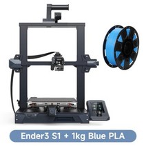 CREALITYEnder 3 S1Ender S1 Pro 3D 프린터 업그레이드 300 °C 고온 노즐 LED 조명 CR 터치 자동 베드 레벨링 압력 안정화, Ender 3 S1 n Blue