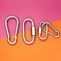 스텐 카라 비너 열쇠고리 에어팟 고리 소형 퀵링크 나사 잠금 미니 캠핑 데크팩 3.5mm~13mm, 스텐 비너, 4mm