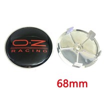 자동차 엠블럼 스티커 로고 4pcs 68 MM ABS OZ 휠 허브 센터 커버 림 캡 자동차 로고 엠 블 럼 외관 액세서, 18 68mm Black Red