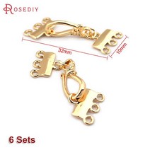 22x4MM 27x5MM 36x7MM 24K 골드 컬러 황동 목걸이 팔찌 걸쇠 커넥터 Diy 쥬얼리 결과 액세서리, [15] 33607-24K Gold Color