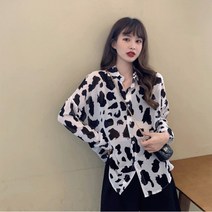 WAWAMOM(특허브랜드) 여자 호피무늬블라우스 여성 레오파드 남방 호피셔츠 가디건 정장블라우스 긴팔셔츠 BTV15f