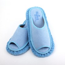 청소슬리퍼 층간소음 발걸레 거실화 극세사 신잘 바닥 탈부착 리필 대형 빅사이즈, 와플(남성용)블루