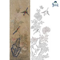화조도 6 민화 도안 본그림 민화그리기 본 공모전 취미 원데이클래스 컬러링 수업자료 민화본, 고급 닥순지, 대형(추천)