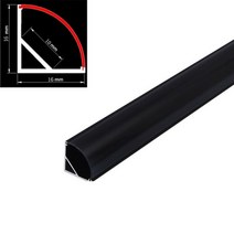 Led 스트립 용 50cm 알루미늄 채널 U 스타일 프로파일 디퓨저 밀키 PC 커버 LED 바 라이트 홀더, 02-Black U Black Cover, 01-1PCS