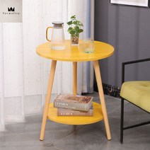 소파 사이드 테이블 모던 작은 원형 테이블 유럽식 노트북 티테이블 노트북 모션데스크 가리모쿠 칸다트, 72, 옐로우 60