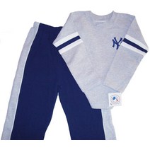 뉴욕 양키스 MLB 2-Piece 운동복 and 바지 세트 - Youth Size 6 - Blue/Gray