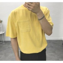 남녀공용 여름 오버핏 피그먼트 워싱 반팔티셔츠