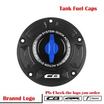 CNC 알루미늄 키리스 레이싱 퀵 릴리스 오토바이 탱크 연료 캡 케이스 가스 커버 혼다 CBR650R/F CBR1000R, 03 Blue_03 Rizoma LOGO