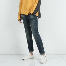 남자 스판 빈티지 청바지 2컬러 진청 연청 사이드밴딩 슬림일자핏 9부 10부 2버전 데님팬츠