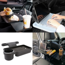 자동차 트레이 뒷좌석 컵홀더 차량용 뒷자석 테이블 카니발테이블 자동차책상 선반 식탁, 2 멀티테이블 2세대, 블랙