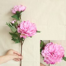 오브제 화병 단일 모란 장미 시뮬레이션 가정 결혼식 장소 레이아웃 휴대용 가이드 공장 벽 액세서리, 1pc, 04 dark pink