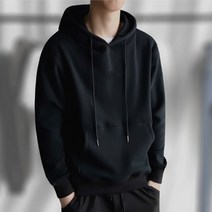 남자 커플 얇은 가벼운 레이어드 봄 가을 기본 무지 루즈핏 쭈리 후드티 빅사이즈 회색 검정 네이비