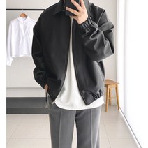 코튼 오버핏 벌룬소매 페이크 레더자켓 (2color)