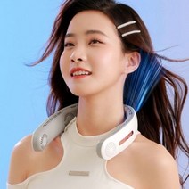 애띠앙 360도 풍향 4모터 넥 밴드 에어커튼 선풍기, 그린