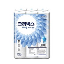45086 크리넥스 물에 잘 녹는 에어셀 두루마리 화장지 40m 1팩, 24롤, 1개