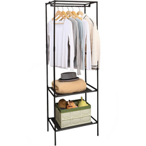 아이방 일자 이동식행거선반형 홈쇼핑행거 행가 85cm 더블, 더블 블랙