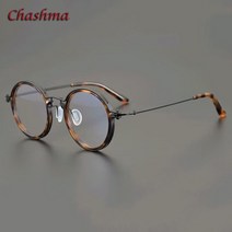 Chashma 티타늄 라운드 안경 남성 품질의 광학 안경 다 초점 렌즈 프레임 여성 근시 처방 안경