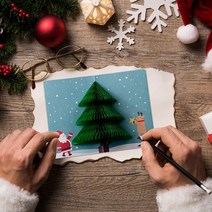 초대장 생일 팝업 입체카드 크리스마스 파티 초대장 선물 새해 인사말 카드 3D 팝업 산타 결혼, 04 B_01 One Size