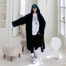 애플망고옷장 빅사이즈 간절기 하니 후드롱박스가디건 봄가을 긴팔 롱가디건