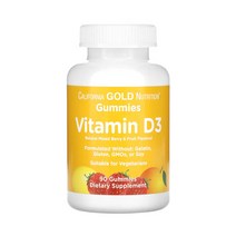 California Gold Nutrition 캘리포니아골드뉴트리션 비타민D3 베리 과일맛 젤리, 90정, 1개