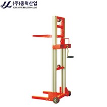 종혁산업 STD-80 알루미늄 윈치형 스태커 수동 포크리프트 리프트, 1개