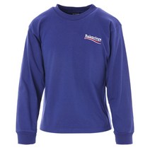 [발렌시아가] 22FW 682138 TMVE7 1195 웨이브 로고 블루 긴팔티