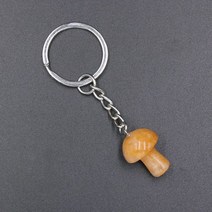 돌고래 키링 메탈 무지개 써지컬 10 개 Mini Mushroom Statue Key Rings Cha Natural Stone Carved Charms Keycha Healing, H