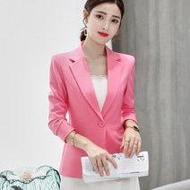 여성정장자켓 캐주얼 기본 블레이저 버튼 패션 솔리드 스타일리시 슬림 자켓 탑 코트 오버웨어 여성용 봄