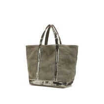 22FW 카키 스팽글장식 린넨 MOYEN 카바스백 VIBA2F112K2