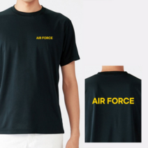 오너클랜 라운드 반팔 AIR FORCE 커스텀 옐로우 쿨 티셔츠