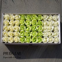 장미비누꽃50송이 3색혼합 그린계열 비누꽃재료 사탕부케 도매