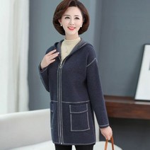 롱타입 여성 2022NEVER 노년 엄마 추동 양털후드집업